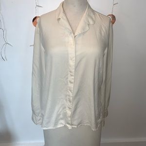 Vintage Anna and Frank Silk White Button Down